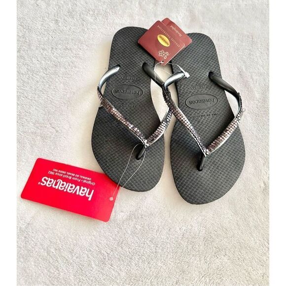 havaianas Women's Crystal Mesh Slim Flip-Flops (35-36) size 5 - Picture 1 of 6